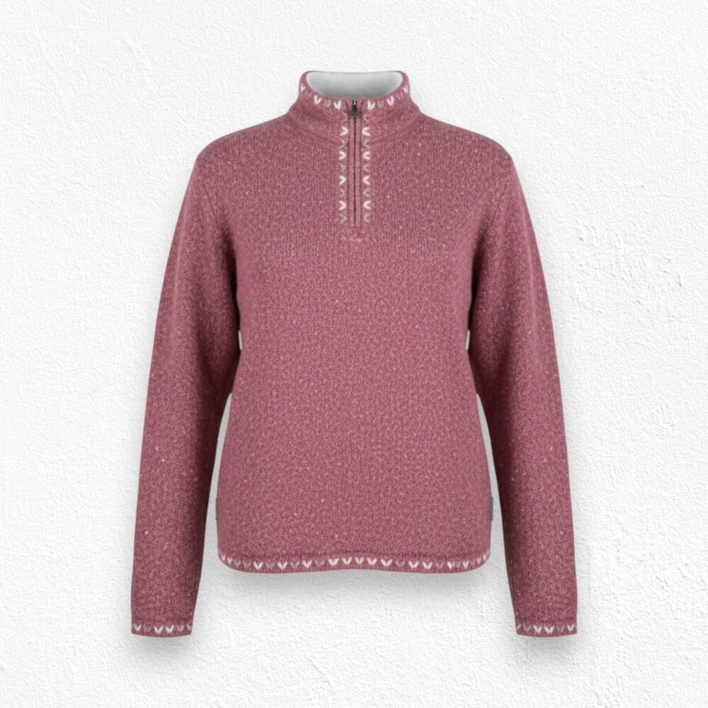 Woolrich Grenadine Quarter Zip Mock Neck Wool Blend Lodge Sweater Size Large